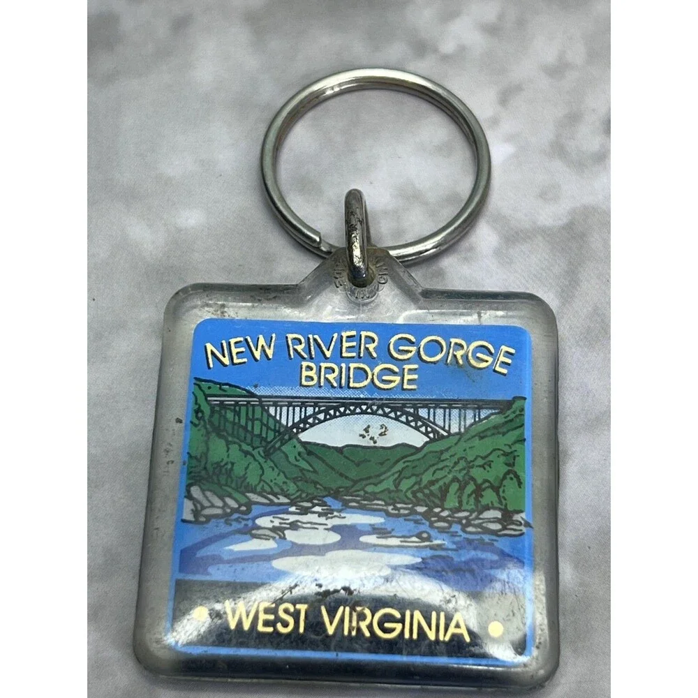 New River Gorge Bridge West Virginia Vintage Keychain Keyring